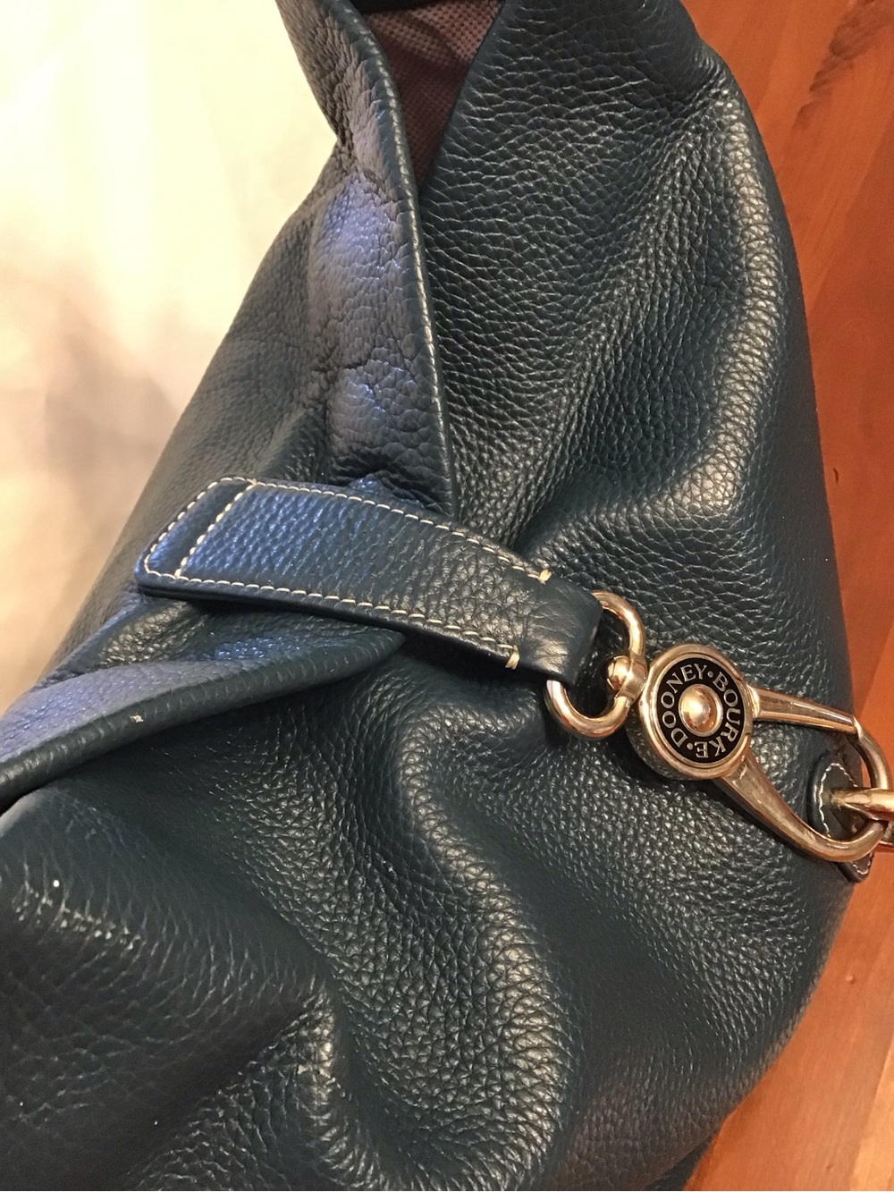 Dooney & Bourke Teal Leather Hobo Bag - Picture 3 of 14